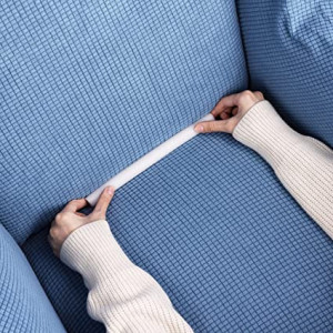 Husa elastica si catifelata pentru canapea 3 locuri + fata perna, culoare Rosu-Bordo - Img 4