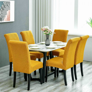Set 6 huse elastice pentru scaune culoare Mustar - Img 1