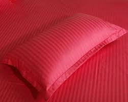 Cearceaf de pat cu elastic + doua fete perna, 180x200 cm, culoare Rosu - Img 2