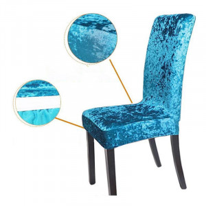 Set 6 huse pentru scaune, elastice si catifelate, culoare Cenusiu - Img 6