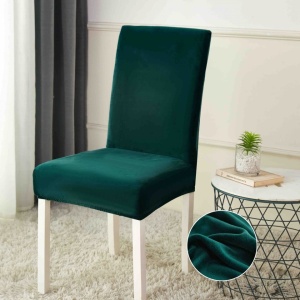 Set 6 huse pentru scaune, elastice si catifelate, Verde