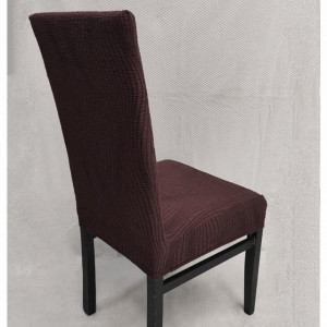 Set 6 huse elastice pentru scaune, model Jacquard Maro in dungi - Img 4