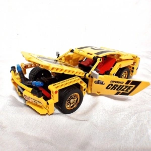 Set de constructie Yellow Race Machine - back pull, 354 piese - Img 8