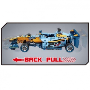 Set de constructie Blue Race Machine - pull back, 511 piese - Img 4