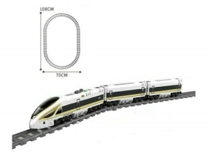 Trenuleț electric alb/galben pentru calatori VICTOR din piese de construcție, 647 piese - Img 2