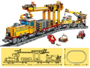 Trenulet electric AVA tip pod rulant din piese de construcție, 1270 piese - Img 2