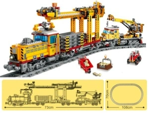 Trenulet electric AVA tip pod rulant din piese de construcție, 1270 piese - Img 2