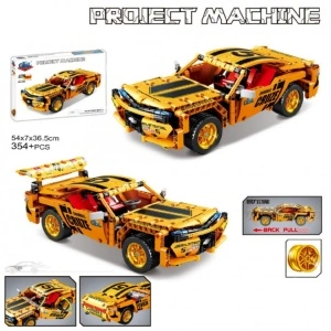 Set de constructie Yellow Race Machine - back pull, 354 piese - Img 3
