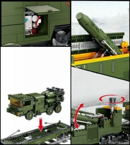 Trenuleț electric militar DELMO din piese de construcție, 1174 piese - Img 3