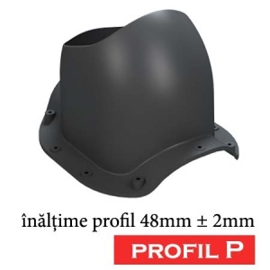 Coș de ventilare Profil P cu evacuare condens PRO Ø150 mm pentru Țiglă Metalică - Img 2