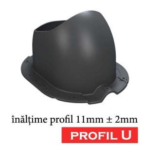 Coș de ventilare Profil U cu evacuare condens PRO Ø150 mm pentru Țiglă Metalică - Img 2