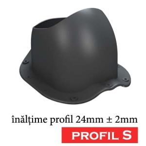 Coș de ventilare Profil S cu evacuare condens PRO Ø150 mm pentru Țiglă Metalică - Img 2