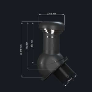 Coș de ventilare Profil T cu evacuare condens PRO Ø150 mm pentru Țiglă Metalică - Img 3