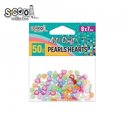 Accesorii craft, margele inimioara, 8x7 mm, 50 buc/set - S-COOL