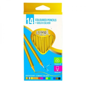Creioane color,auriu,argintiu, 14 culori/set - S-COOL - Img 1