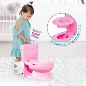 Olita tip WC, cu sunet, roz, 28x39x38cm - Dolu - Img 3
