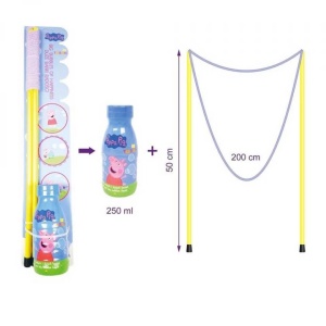 Set bagheta 50cm + solutie pentru baloane de sapun, 250ml, Peppa Pig - TUBAN - Img 3