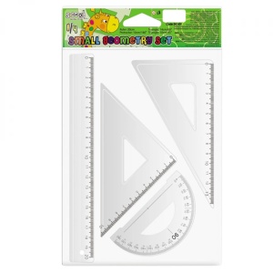 Trusa geometrie, 4 piese/set, liniar 20 cm - S-COOL - Img 3