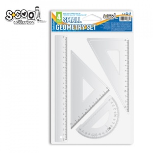 Trusa geometrie, 4 piese/set, liniar 20 cm - S-COOL - Img 1