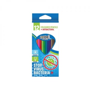 Creioane color, antibacteriale, 12 cul/set - S-COOL - Img 1
