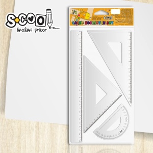 Trusa geometrie, 4 piese/set, liniar 30 cm - S-COOL - Img 2