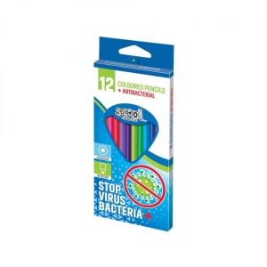 Creioane color, antibacteriale, 12 cul/set - S-COOL - Img 2