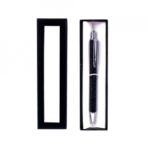 Pix metal sidefat negru in cutie cadou, cu mecanism, mina albastra - OFFISHOP - Img 6