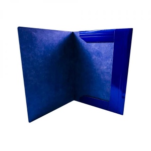 Mapa F4 cu elastic, din carton, 600 g/mp, albastra - OFFISHOP - Img 3