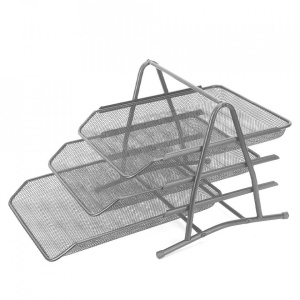 Tavita documente MESH, 3 compartimente argintie - OFFISHOP - Img 3