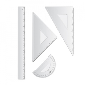 Trusa geometrie, 4 piese/set, liniar 30 cm - S-COOL - Img 5