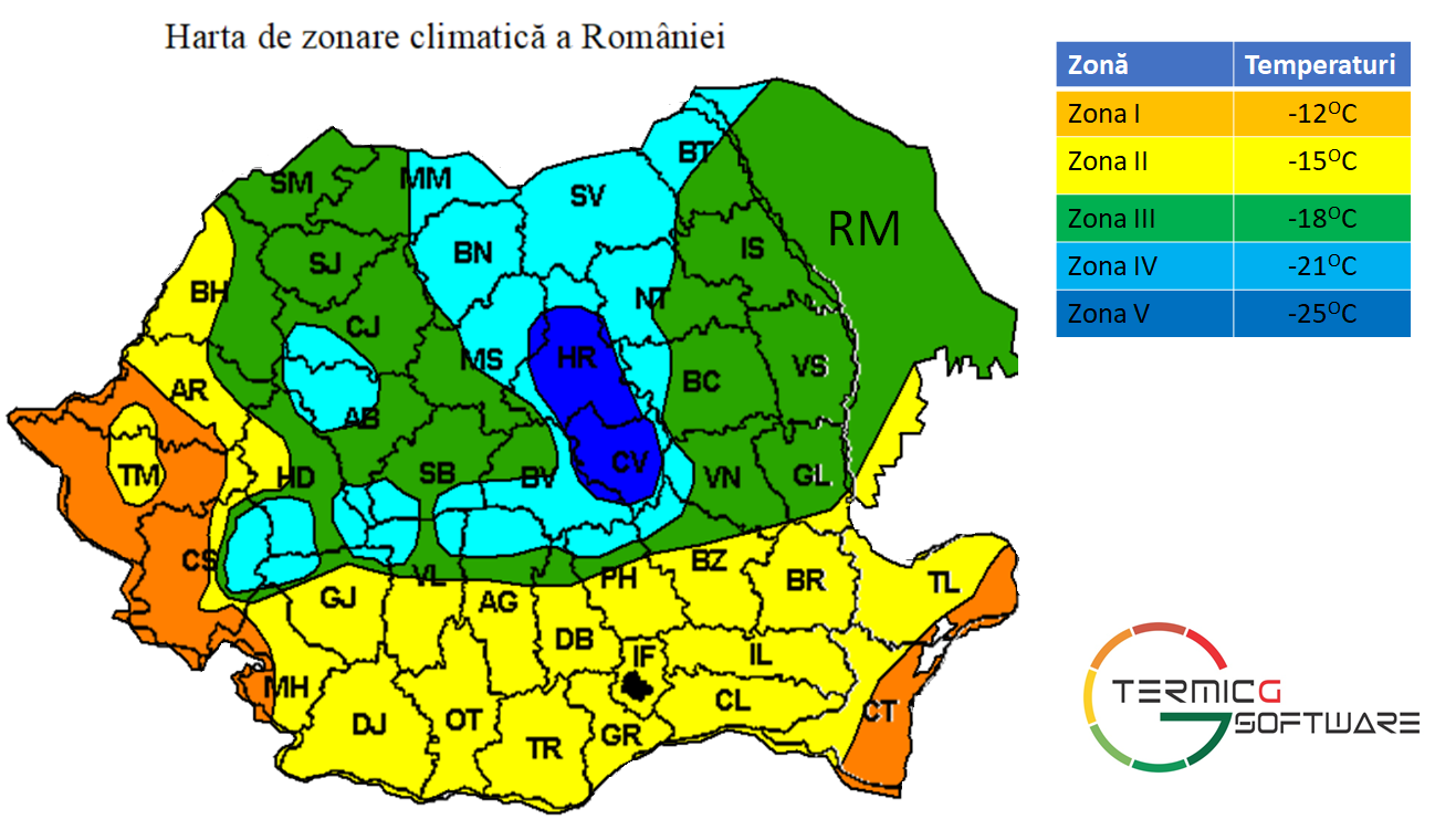 Harta climatică Romania