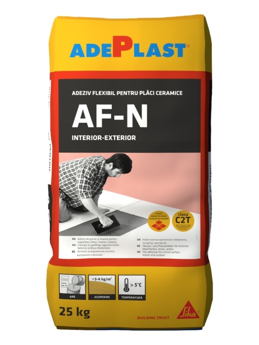 ADEZIV FLEXIBIL PENTRU PLACI CERAMICE LA INTERIOR SAU EXTERIOR, ADEPLAST AF-N / 25 KG