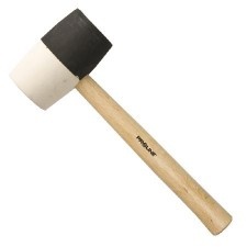 Bicolour Rubber Hammer With Wooden Handle 72Mm / 980G