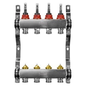 DISTRIBUITOARE DE INOX PENTRU INCALZIRE IN PARDOSEALA, 6 CAI, BASIC, 97DIS106