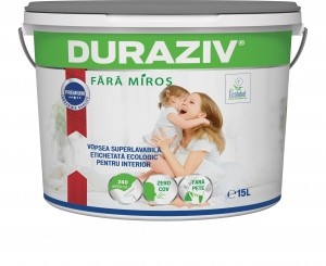 Ecol Ecolabel Pittura lavabile durevole inodore con Kauciuc per interni bianco 15L