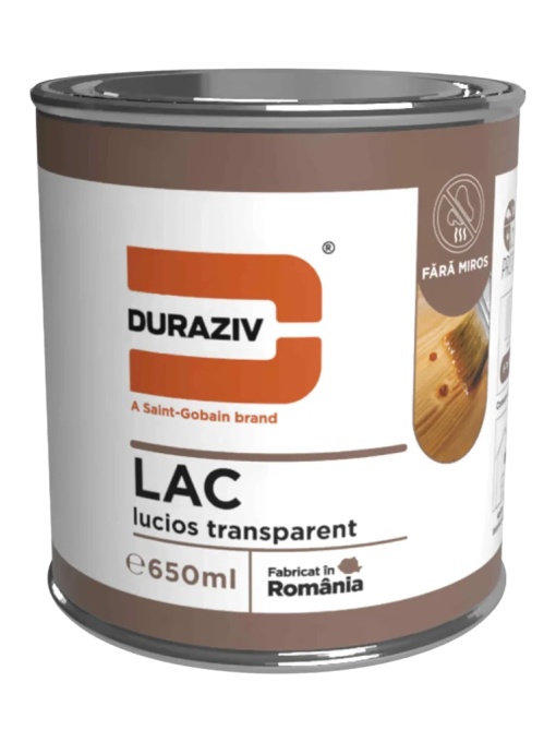 LAC LUCIOS PE BAZA DE APA, PENTRU INTERIOR SI EXTERIOR (10 NUANTE), DURAZIV CLIMA PROTECT 0.65L / BAX 12 CUTII