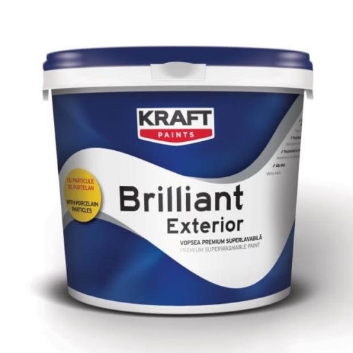 PITTURA SUPERLAVABILE BIANCA ARRICCHITA CON PARTICELLE DI PORCELLANA KRAFT LUCIDO PER ESTERNI / 15L