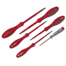 Screwdriver Set Insulated Pvc Plate And Pcs + Tester - 6P.
