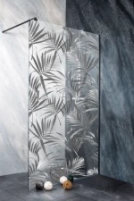 Shower Screen With Ceramic Print Ceramic Freedom Ii Black Bp90P - Black