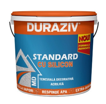 TENCUIALA DECORATIVA GRANULATA MD (BOB DE OREZ),DURAZIV STANDARD CU SILICON MD, 25KG / PALET 16 BUCATI