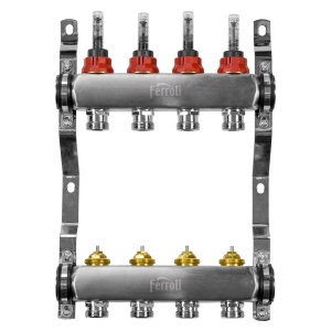 DISTRIBUITOARE DE INOX PENTRU INCALZIRE IN PARDOSEALA, 3 CAI, BASIC, 97DIS103