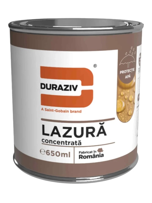 LAZURA CONCENTRATA PE BAZA DE APA (6 NUANTE), DURAZIV CLIMA PROTECT 0.65L / BAX 12 CUTII