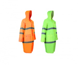 Long Reflective Waterproof Reflective Raincoat / M-50 Orange