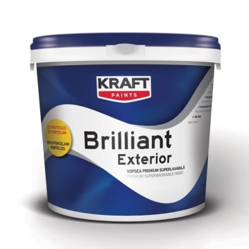 PITTURA SUPERLAVABILE BIANCA ARRICCHITA CON PARTICELLE DI PORCELLANA KRAFT LUCIDO PER ESTERNI / 45KG