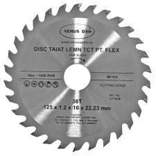 Tct Wood Cutting Disc For Flex - 125X1.2X10X22.23 Mm - 30 T