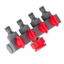 Distributor Connector With 4 Valves 1" - 3/4" / Blister 99241