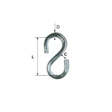 Galvanised Hook Without Ring 6Mm / 7X50Mm