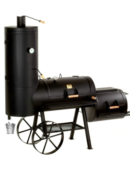GRATAR PE CARBUNI CU AFUMATOARE, JOE'S BARBEQUE SMOKER, CHUCKWAGON CATERING JS-33821, 215X90X215CM
