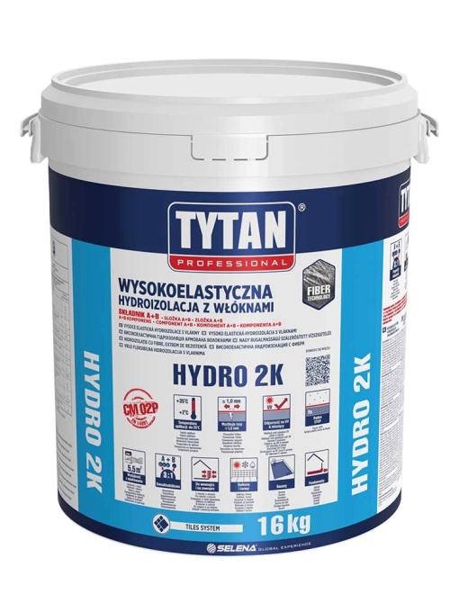HIDROIZOLATIE BICOMPONENTA FLEXIBILA CU FIBRE TYTAN HYDRO 2K / 16 KG