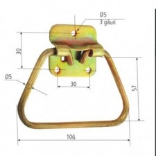 Mobile Applied Handle with Straight Support 44X44Mm / 57Mm